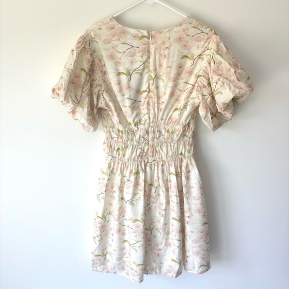 En Saison Callie Mini Dress Floral Puff Sleeve Babydoll Cottagecore Feminine - Picture 7 of 14